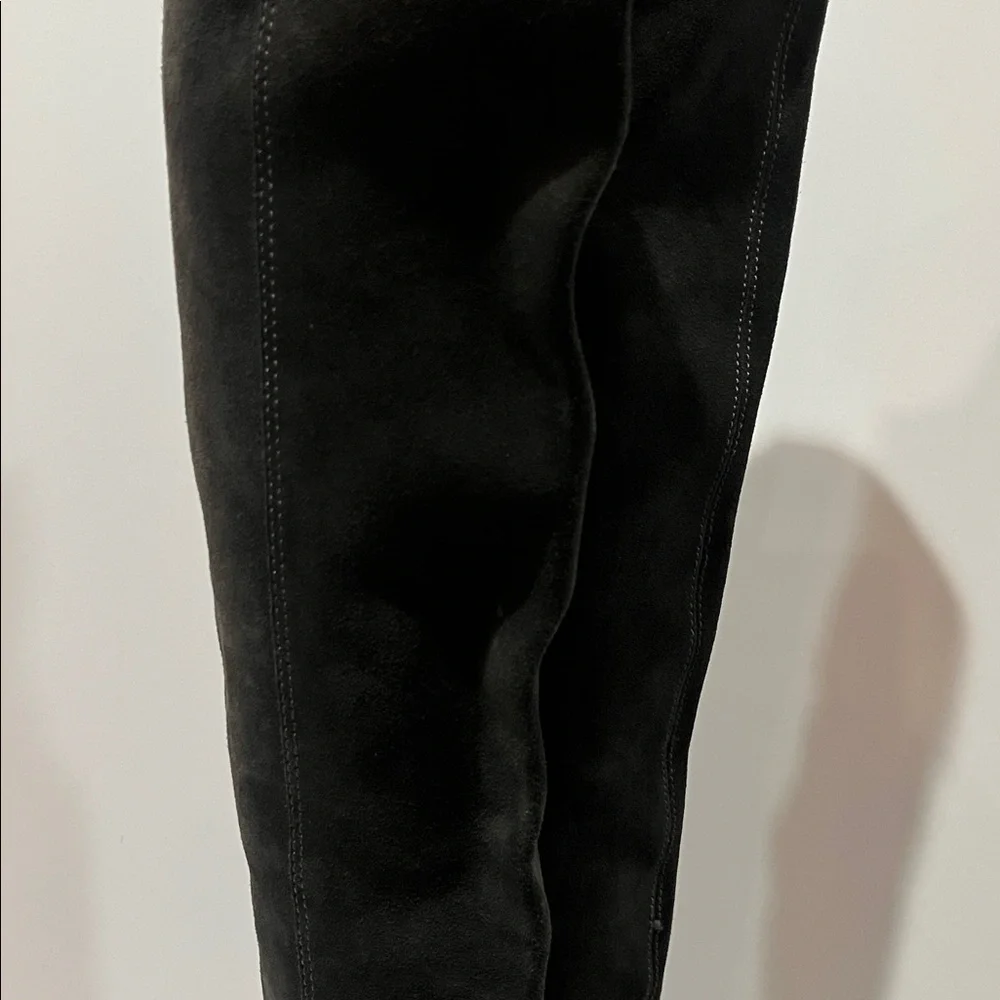 Dark Gray Suede Knee-High Boots - Picture 14 of 14